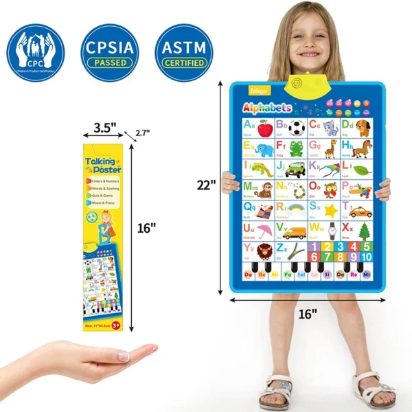 Tableau mural électronique : Apprenez les chiffres, les lettres, les fruits et légumes en anglais – Image 3