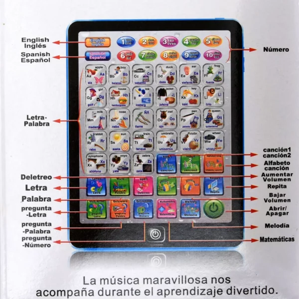 Tablette éducative bilingue : Anglais/Espagnol