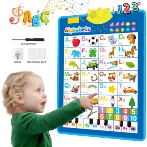 languesetjouets.fr - Tableau mural électronique : Apprenez les chiffres, les lettres, les fruits et légumes en anglais